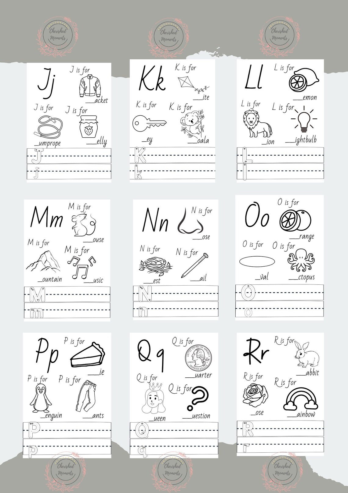 Alphabet Visual Sheet (3 & Up) - Etsy
