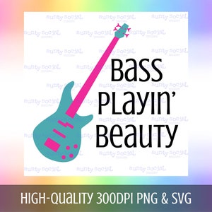 Design Bundle Sublimação de baixo elétrico PNG SVG - Beleza para tocar baixo
