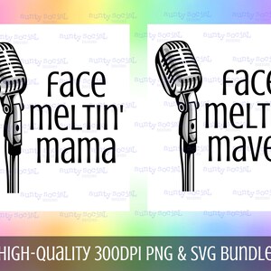 Pacote de design de música Microfone Sublimação PNG SVG - Face Melting Mama Maven