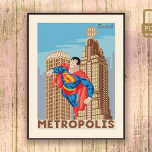 Movie Cross Stitch Pattern, Retro Travel Pattern, Hero Cross Stitch Pattern, Retro Travel Cross Stitch Pattern #tv_005