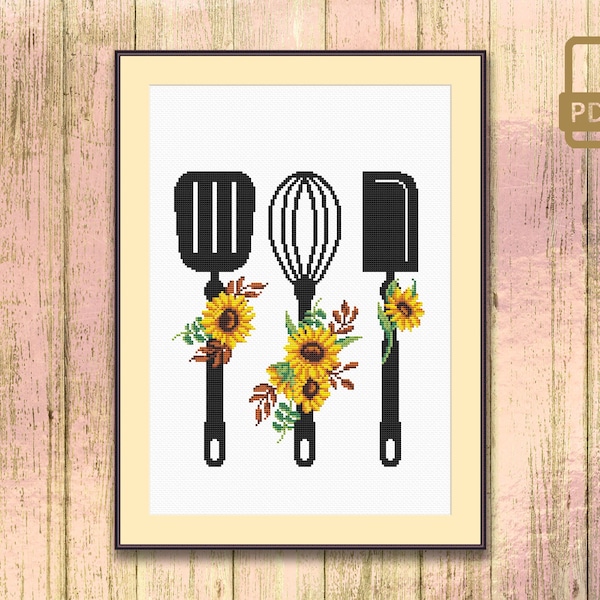 Bless This Kitchen Cross Stitch Pattern, Kitchen Cross Stitch Pattern, Kitchen Pattern, Modern Cross Stitch Pattern #ktn_012