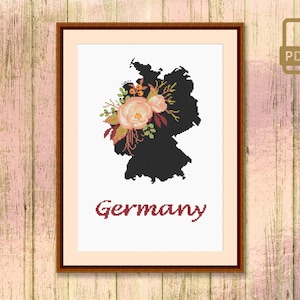 Germany Cross Stitch Pattern, Pattern Germany, Map Belgium Cross Stitch Pattern, Download Map Pattern #mp_062