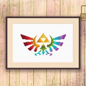 The Magical Crest Cross Stitch Pattern, Video Game Cross Stitch Pattern, Game Pattern, Magic Cross Stitch Pattern #tv_069