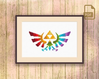 The Magical Crest Cross Stitch Pattern, Video Game Cross Stitch Pattern, Game Pattern, Magic Cross Stitch Pattern #tv_069