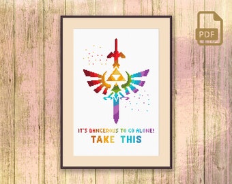 The Magical Crest Cross Stitch Pattern, Video Game Cross Stitch Pattern, Game Pattern, Magic Cross Stitch Pattern #tv_029