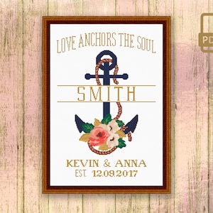 Wedding Cross Stitch Pattern, Personalized Wedding Gift Cross Stitch Pattern, Gift For Couples Cross Stitch Pattern, Home Decor #wd_002