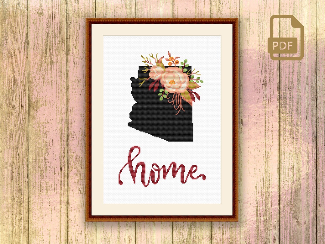 Arizona Cross Stitch Pattern, State of Arizona Cross Stitch Pattern ...