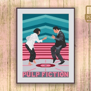 Dance Pulp Fiction Cross Stitch Pattern, Pulp Fiction Pattern, Movie Cross Stitch Pattern, Retro Travel Cross Stitch Pattern #tv_015