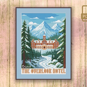 Korsstygnsmönster för besök på Overlook Hotel, korsstygnsmönster för film, korsstygnsmönster för TV, retro-resemönster #tv_090