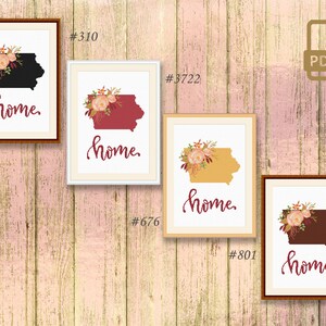 Iowa Cross Stitch Pattern, State of Iowa Cross Stitch Pattern, Map USA ...