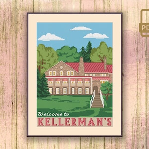 Benvenuti a Kellerman's Cross Stitch Pattern, Dancing Cross Stitch Pattern, Retro Travel Cross Stitch, Movie Cross Stitch #tv_078