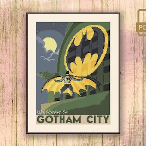 Movie Cross Stitch Pattern, Retro Travel Pattern, Hero Cross Stitch Pattern, Retro Travel Cross Stitch Pattern #tv_004