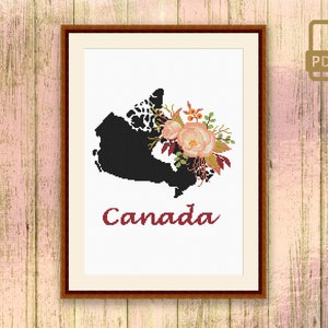 Canada Cross Stitch Pattern, Country Cross Stitch Pattern, Map Cross Stitch Pattern, Canada Pattern, Download Map Pattern #mp_030