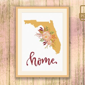 Florida kruissteekpatroon, staat Florida kruissteekpatroon, kaart VS kruissteekpatroon, download kaartpatroon #mp_014