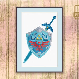 The Magical Shield Cross Stitch Pattern, Video Game Cross Stitch Pattern, Game Pattern, Magic Cross Stitch Pattern #tv_030
