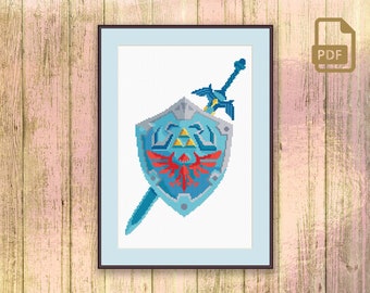The Magical Shield Cross Stitch Pattern, Video Game Cross Stitch Pattern, Game Pattern, Magic Cross Stitch Pattern #tv_030