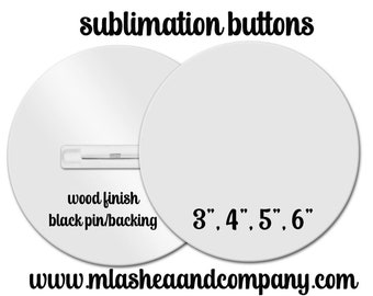 Sublimation Button with Self Adhesive Pin 1.5