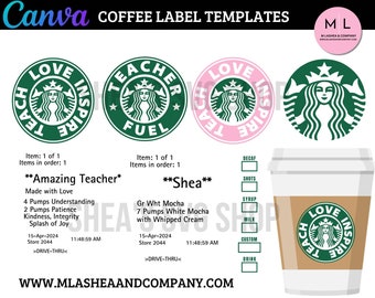 CANVA Coffee Label Templates •Digital files •Instant download •canva template •template •SVG •editable •Instant download •Digital Downloads