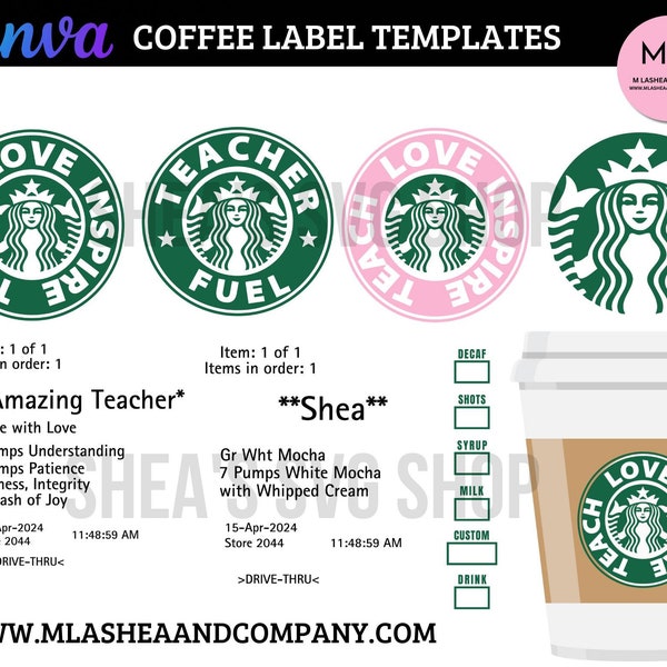 CANVA Coffee Label Templates •Digital files •Instant download •canva template •template •SVG •editable •Instant download •Digital Downloads