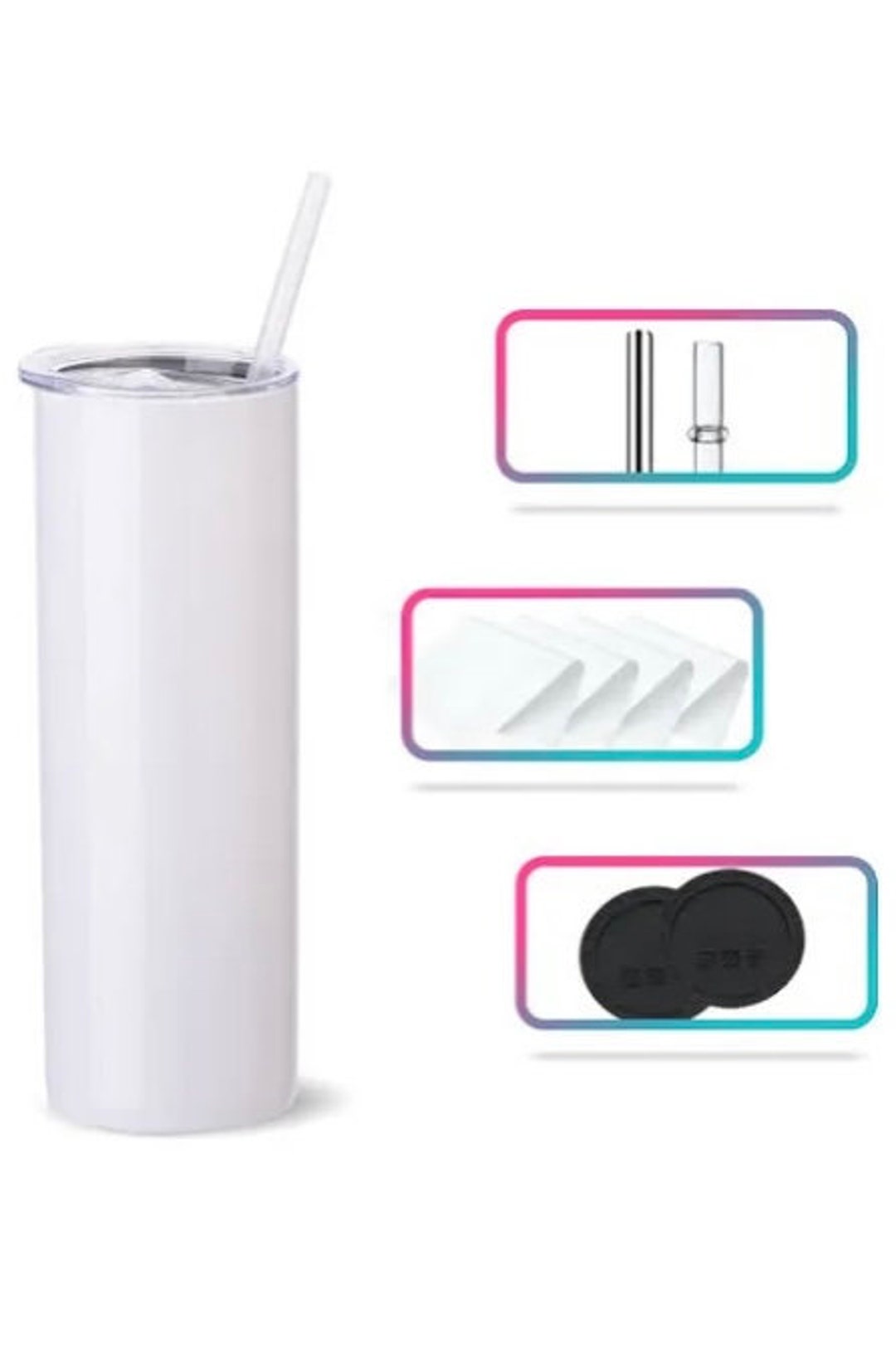 WHITE SUBLIMATION 20 OZ. Tumblers Sublimation Blanks Skinny Etsy