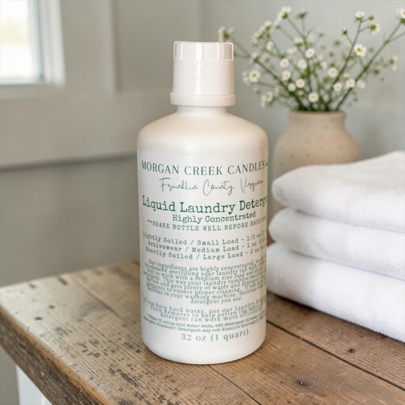 Plant-Based Liquid Laundry Detergent: Concentrated, Biodegradable, 32 oz Blue Skies