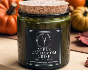 Apple Cardamom Soy Candle - Fall Spice Scent - Autumn Fragrance
