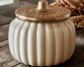 Fall Cermaic Pumpkin Candle |  Triple Wick | Fall Fragrance Candle