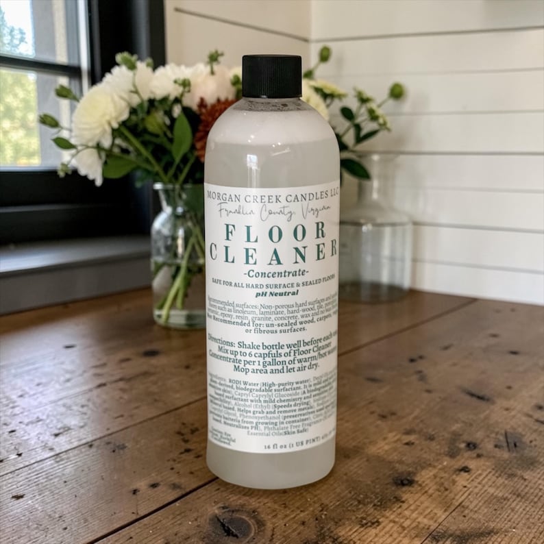 Plant Based Floor Cleaner Concentrate: pH Neutral, Non-Toxic Fresh Lemon