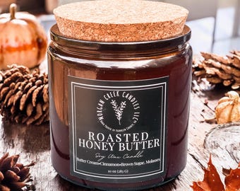 Honey Butter Scented Soy Candle: Fall Decor, Cruelty-Free