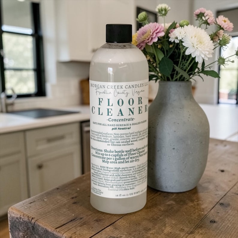 Plant Based Floor Cleaner Concentrate: pH Neutral, Non-Toxic Pretty in Pink