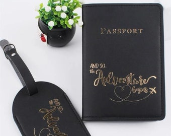 Black Passport & Luggage Tag Set | Groom Luggage Tag