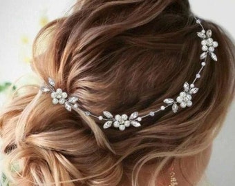 Elegante bruidshoofddeksels | Hoofdband met strass- en parelmoer voor dames