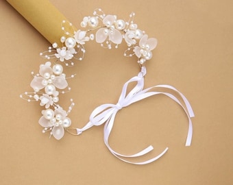 Beautiful Wedding Headband | Faux Pearl and Beading | Women's Rhinestone Faux Pearl Headband Headwear