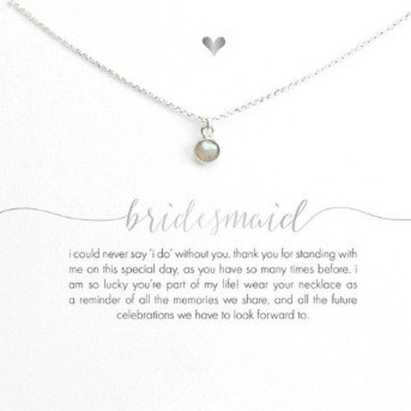 Bridesmaid Pendant Necklace / Chain Necklace Fashion Women Wedding Jewellery Maid of Honour Bridesmaid