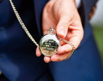 Pocket Watch - Best Man Gift "Best Man for a Day" Quartz Pocket Watch Men Fans Souvenir Gift