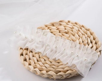 White Pearl Brides Garter