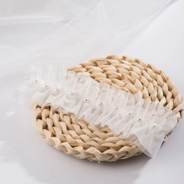 White Pearl Brides Garter