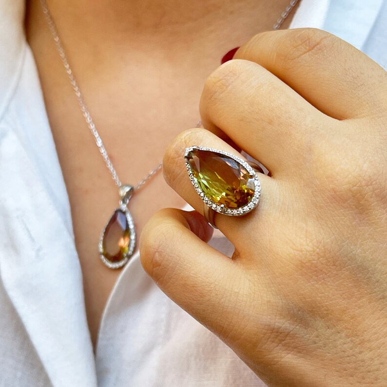 Zultanite Stone Jewelry Set 925 Sterling Silver Jewelry Set Etsy