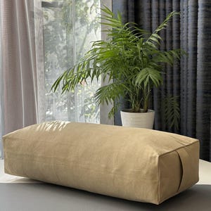 24 x 12 x 6 inch handgemaakte katoenen canvas yogakussenhoes: alleen rechthoekige hoes