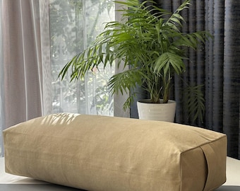 24x12x6" Handmade Cotton Canvas Yoga Bolster Cover: Rectangular Cover Only
