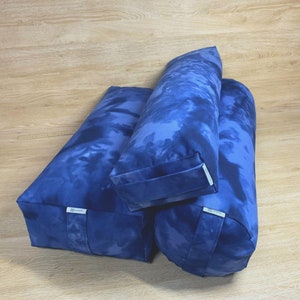 OCEAN Blue Rectangular Yoga Bolster Cover, Rectangular Bolsters Pillow Cases