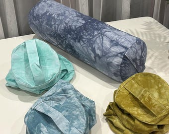 CLEARANCE  Cylindrical Yoga Bolster Cover Round 24x8x8"，Cylindrical Bolster Covers, 8oz Tie-dye Cotton Canvas, Covers ONLY