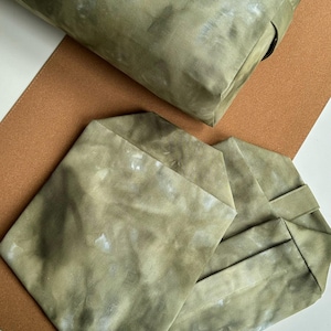 Green Yoga Bolster Cover Yoga Pillow Case, Tie-dye Cotton Canvas, COVERS Only