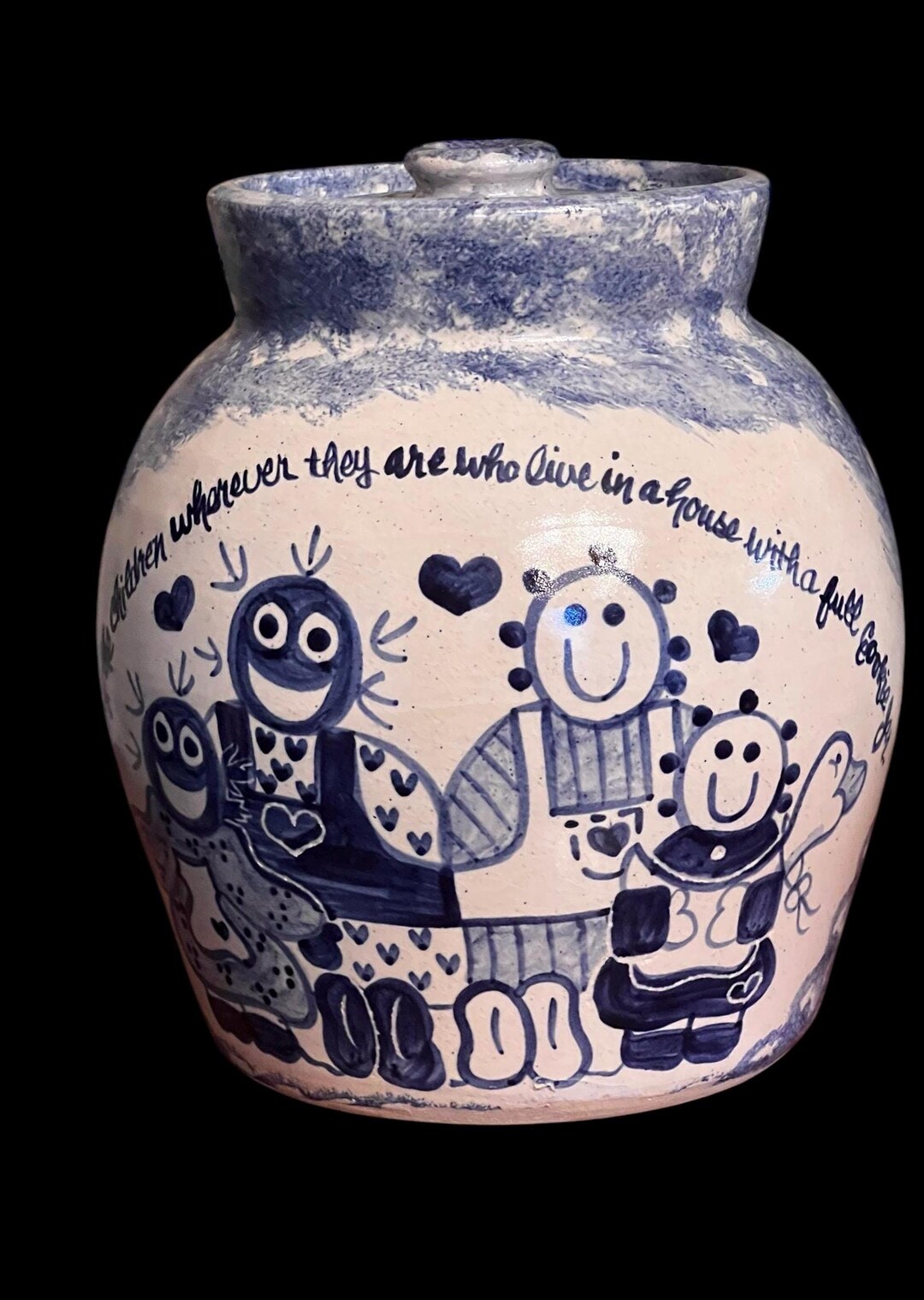 Splatterware Pot Vintage Antique 1989 Splatterware Pottery Americana Folk Art Large ...