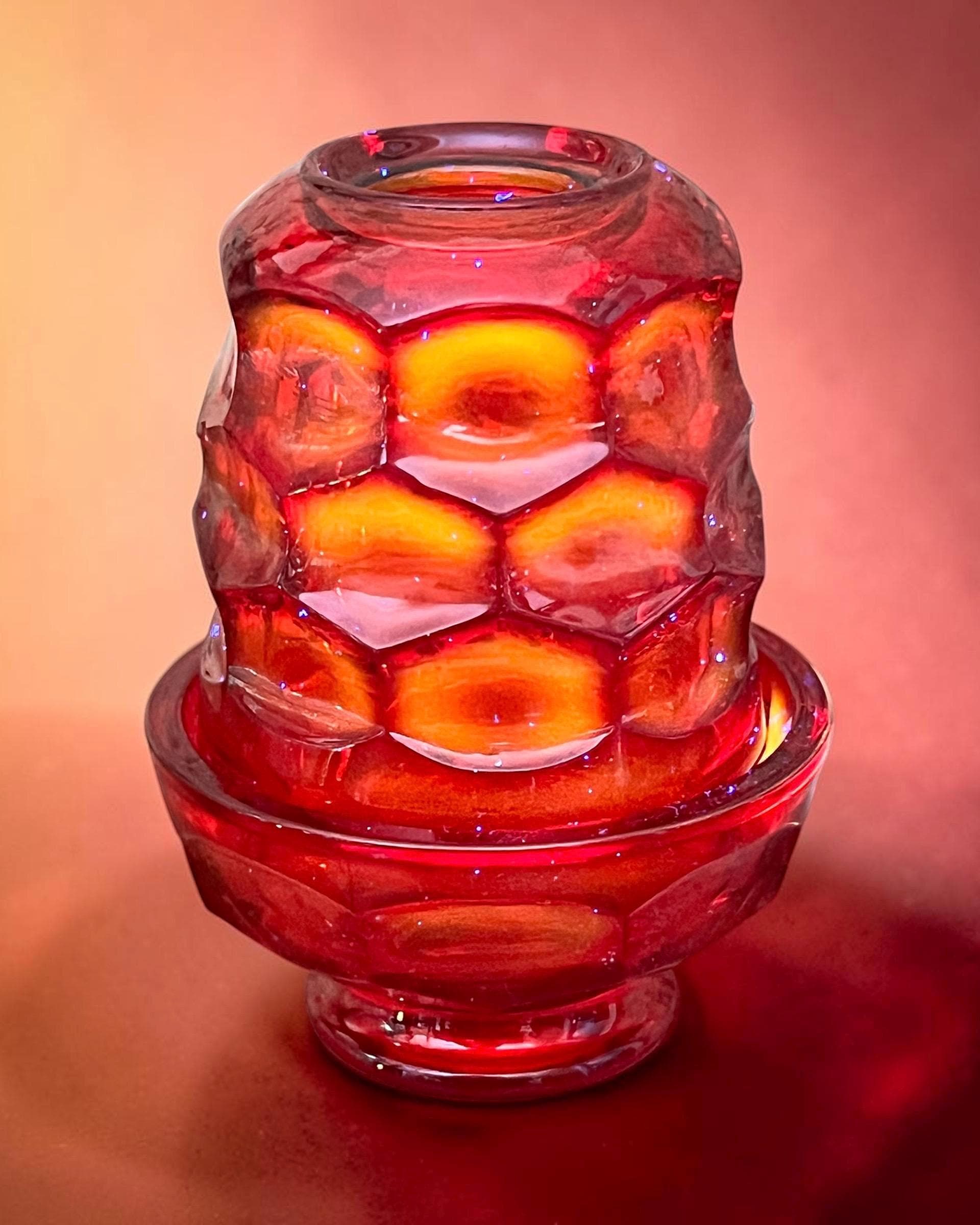 Glass Amberina Lamp - Etsy
