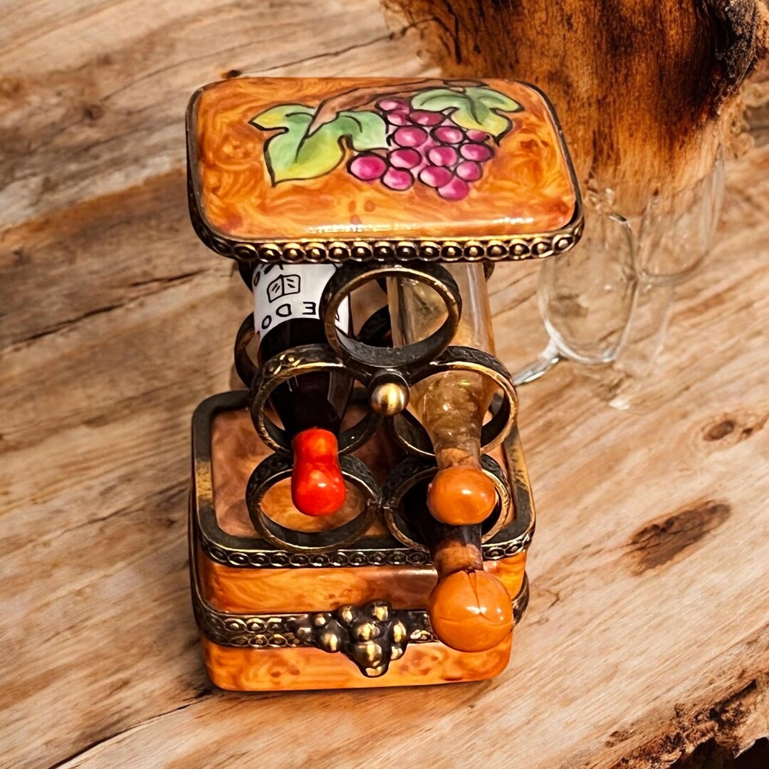 RARE Vintage Limoges Pint Main Wine Rack Box With Bottles - Etsy