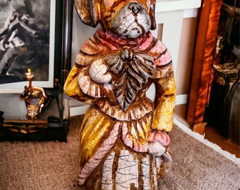 Vintage Mark Roberts Anthropomorphic Lady Dog Statue Period Dress 12"