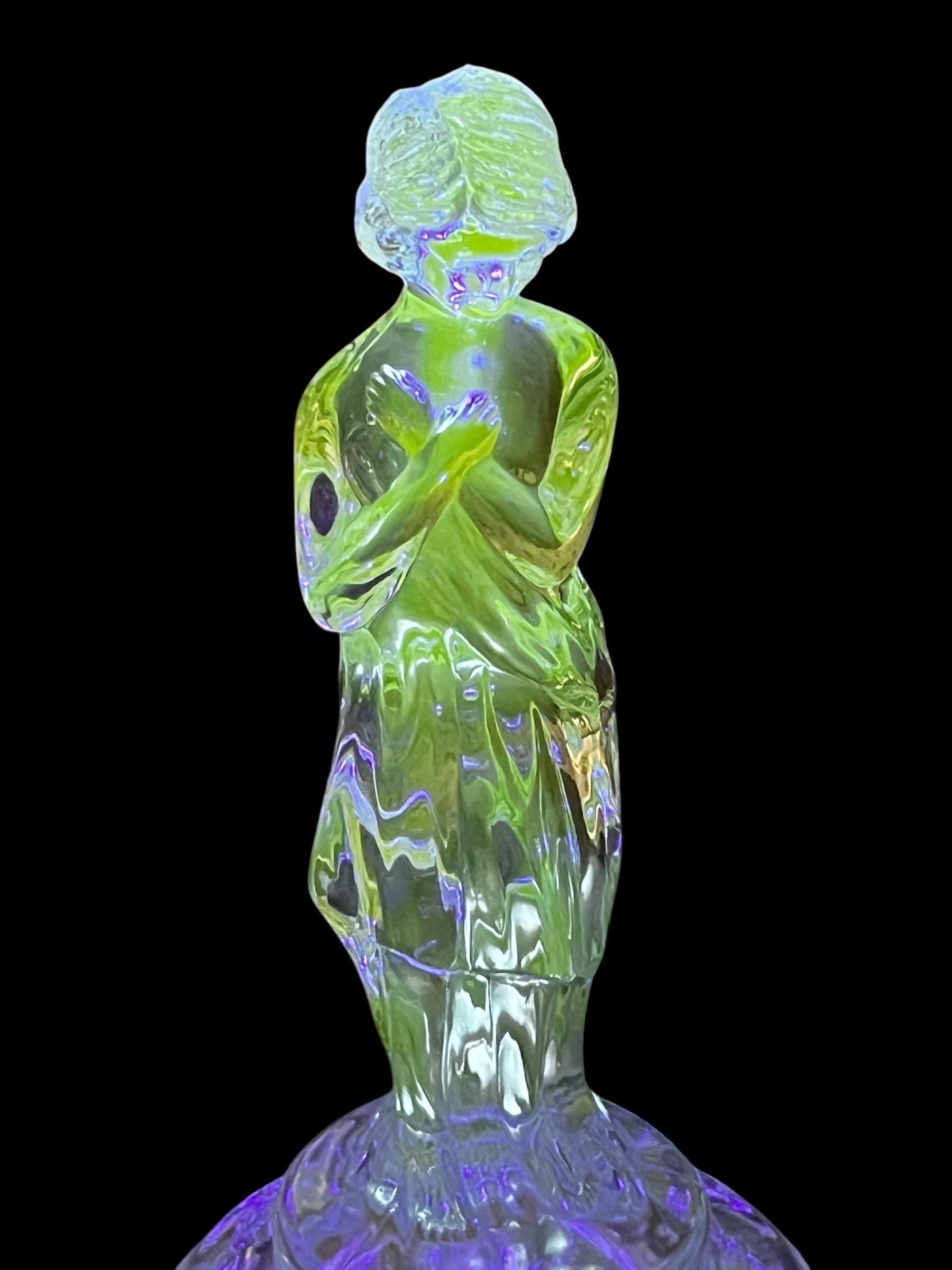 Antique 1940's Cambridge Art Deco Draped Nude Lady UV Reactive