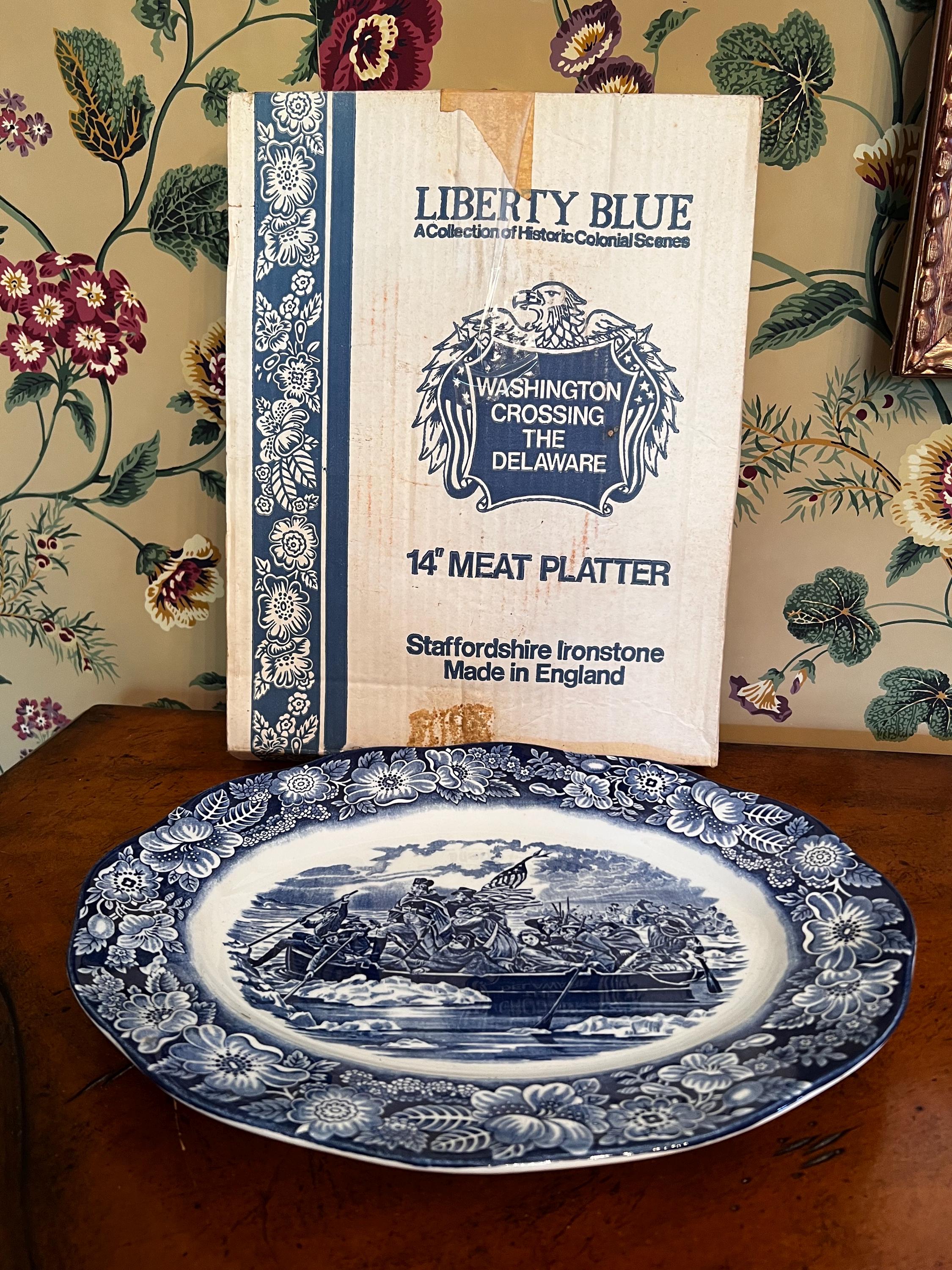 Liberty Blue Staffordshire Washington Crossing the Delaware 14