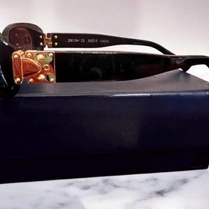 RARE! Louis Vuitton Black And Gold Sunglasses With Case